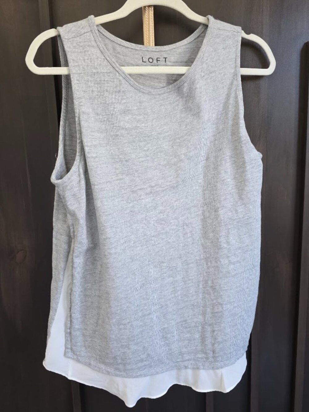 Loft Mixed Material Sleeveless Top